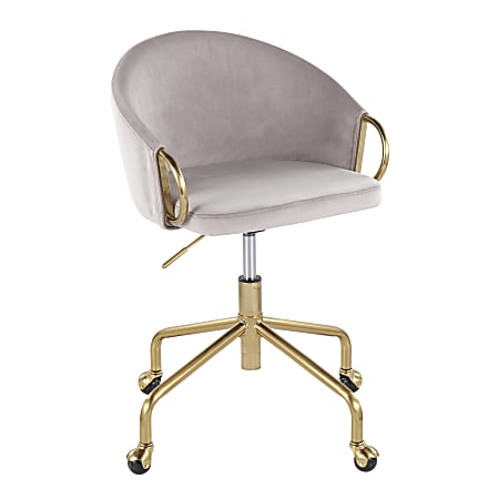 LumiSource Claire Task Chair, Silver/Gold