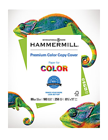 Hammermill® Color Card Stock, White, Letter (8.5" x 11"), 80 Lb, Pack Of 250
