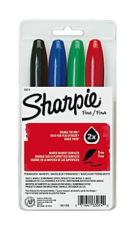 Super Sharpie® Permanent Markers, Assorted Ink Colors, Pack Of 4