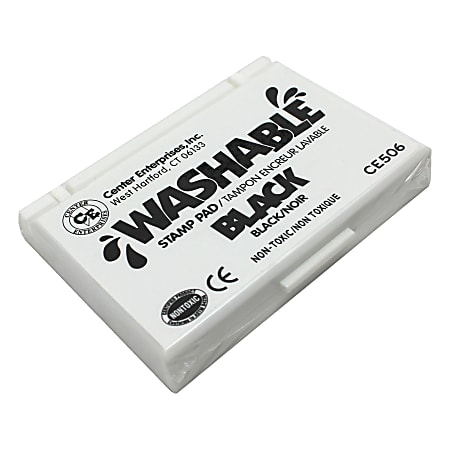 Center Enterprise Washable Stamp Pads, 2 1/4" x 3 3/4", Black, Pack Of 6