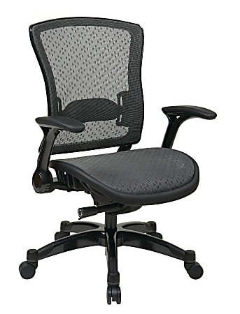 Office Star™ Series 317 Executive Chair, R2 SpaceGrid Back & Seat, 42 3/4"H x 28 1/2"W x 26 1/4"D, Black