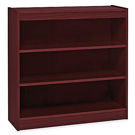 Lorell® Veneer Modular Shelving Bookcase, 3-Shelf, 36"H x 36"W x 12"D, Mahogany