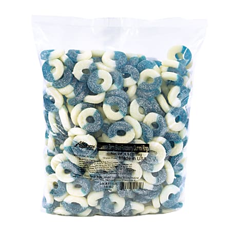 Albanese Confectionery Gummy Rings, Blue Raspberry, 4.5-Lb Bag