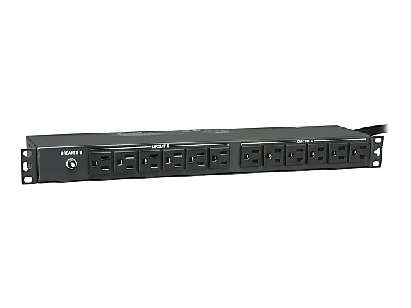 Tripp Lite PDU Basic 120V 2.9kW 30A 5-15R 24 Outlet L5-30P Horizontal 1URM - Horizontal rackmount - power distribution unit (rack-mountable) - 30 A - AC 120 V - 2.9 kW - input: NEMA L5-30 - output connectors: 24 (NEMA 5-15) - 1U - black