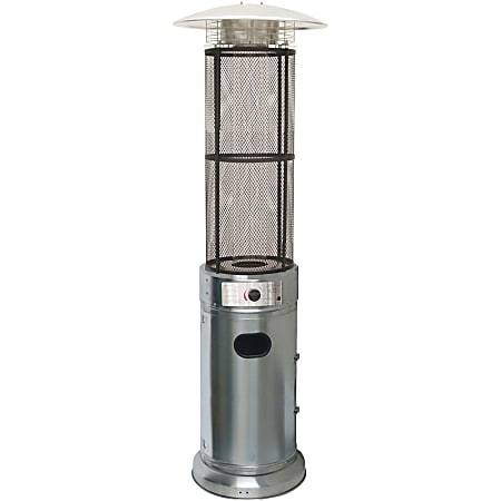 Hanover Patio Heater With Glass Flame Display, Stainless Steel