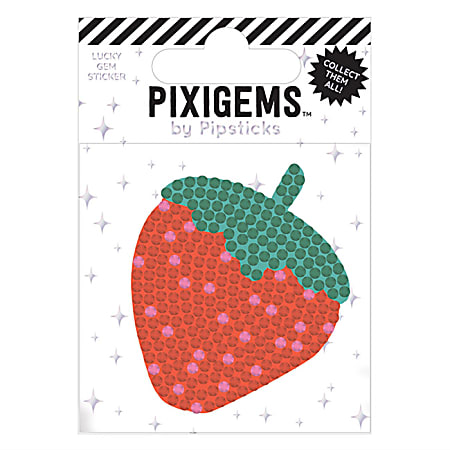 Pipsticks Pixigem Stickers, 2" x 2", Sammy Strawberry