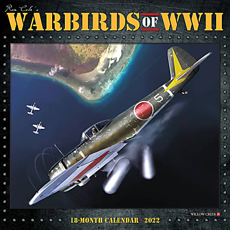 Willow Creek Press Hobbies Monthly Wall Calendar, 12" x 12", Warbirds Of WWII, January To December 2022