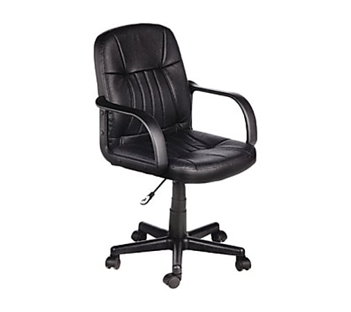 Comfort Products Leather Mid-Back Chair, Black