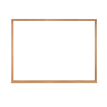 Mammoth Office Products Dry-Erase Whiteboard, 36" x 46 1/2", Wood Frame With Brown Finish