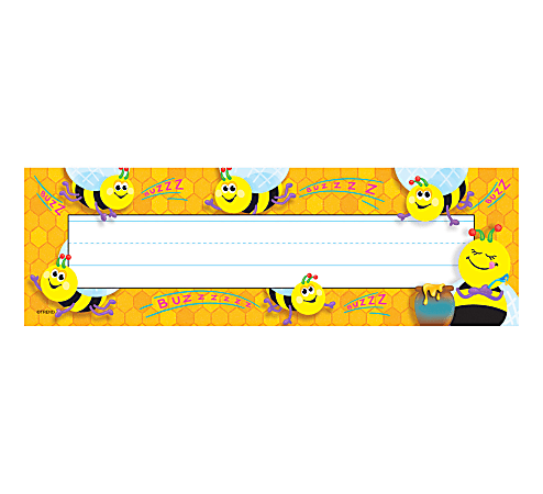 TREND Desk Toppers® Name Plates, Busy Bees, 2" x 9", Multicolor, Grades Pre-K - 5, 36 Plates Per Pack, Set Of 6 Packs