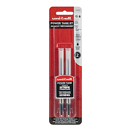 uni-ball® Power Tank™ Ballpoint Pen Refill, 1.0 mm, Black, Pack Of 2