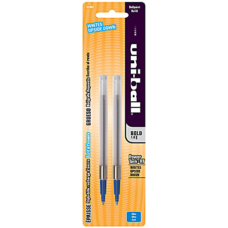 uni-ball® Power Tank™ Ballpoint Pen Refill, 1.0 mm, Blue, Pack Of 2