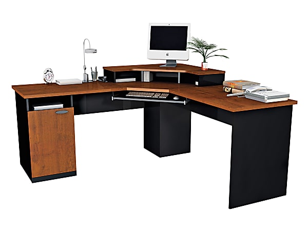 Bestar Hampton Corner Work Station Tuscany Brown Black