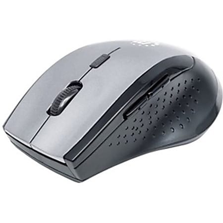 Manhattan Curve Wireless Mouse, Grey/Black), 2.4Ghz (up to 10m), USB, Optical, Five Button with Scroll Wheel - 179379