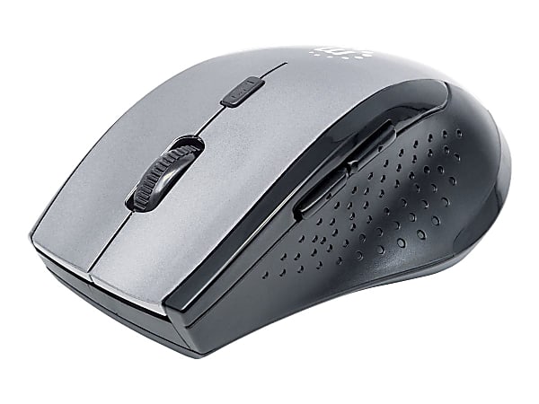 Manhattan Curve Wireless Mouse, Grey/Black), 2.4Ghz (up to 10m), USB, Optical, Five Button with Scroll Wheel - 179379