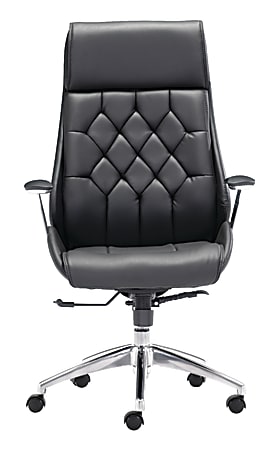 Zuo® Modern Mid-Back Boutique Office Chair, Black/Chrome