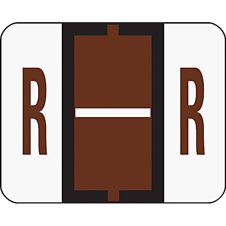 Smead® BCCR Bar-Style Permanent Alphabetical Labels, R, Brown, Roll Of 500
