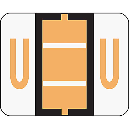 Smead® BCCR Bar-Style Permanent Alphabetical Labels, U, Light Orange, Roll Of 500