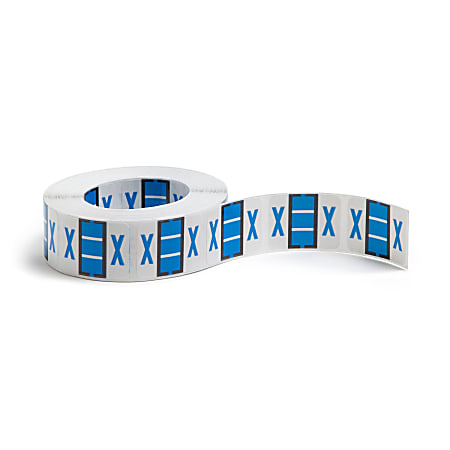 Smead® BCCR Bar-Style Permanent Alphabetical Labels, X, Blue, Roll Of 500