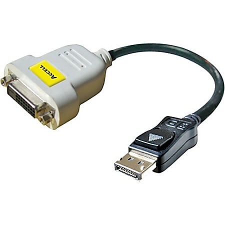 Accell UltraAV DVI Adapter Cable - DisplayPort Male Digital Audio/Video, DVI-D Digital Video - 10"