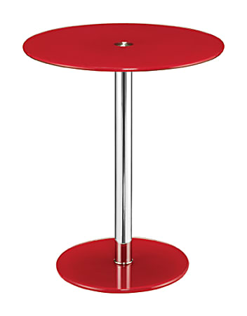 Altra Round Chrome Accent Table, Red