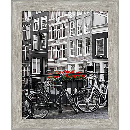 Amanti Art Narrow Picture Frame, 24" x 20", Matted For 16" x 20", Dove Graywash
