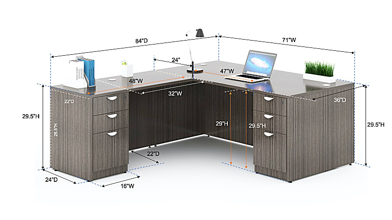 Boss Office Products Holland Series 71 W Executive L Shaped Corner