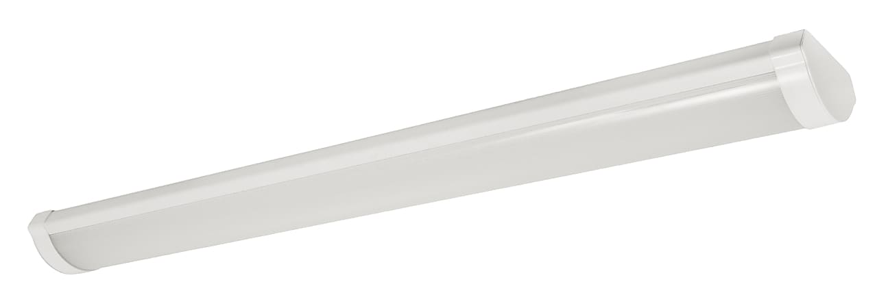 Sylvania Indoor Rectangular 1A LED Wrap Fixtures, 48", Dimmable/No Sensor, 3500 Kelvin, 18 Watt, White Finish, Pack Of 4 Fixtures
