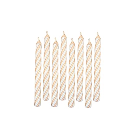 Amscan Spiral Birthday Candles, 2-1/2", White/Gold, 24 Candles Per Pack, Set Of 23 Packs