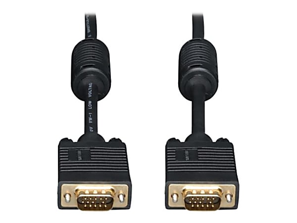 Eaton Tripp Lite Series VGA High-Resolution RGB Coaxial Cable (HD15 M/M), 15 ft. (4.57 m) - VGA cable - HD-15 (VGA) (M) to HD-15 (VGA) (M) - 15 ft - molded - black