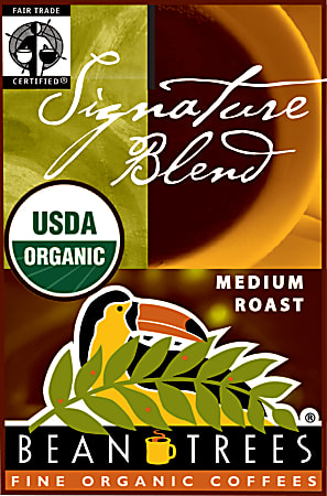 Beantrees Organic Ground Coffee, Medium-Dark Roast, Signature Blend, 12 Oz Per Bag