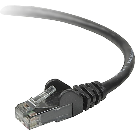 Belkin RJ45 Category 6 Patch Cable - 5 ft Category 6 Network Cable for Network Device - First End: 1 x RJ-45 Network - Male - Second End: 1 x RJ-45 Network - Male - Patch Cable - Gold Plated Contact - Black