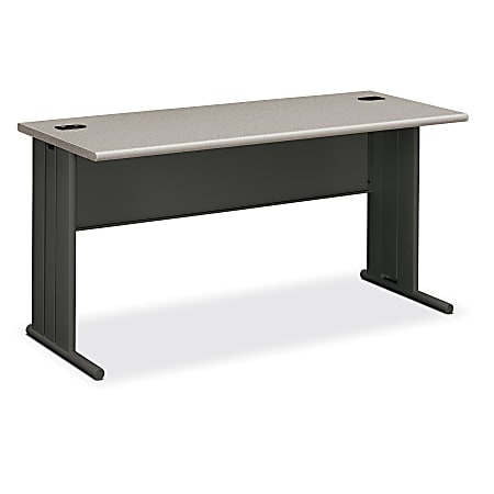 HON® 66000-Series StationMaster® Laminate Desk, Patterned Gray/Charcoal