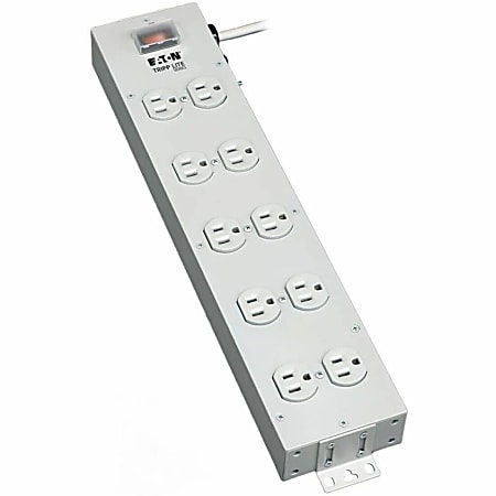 Eaton Tripp Lite Series Power Strip 120V 5-15R 10 Outlet Metal 15' Cord 5-15P - Power distribution strip - TLM1015NC
