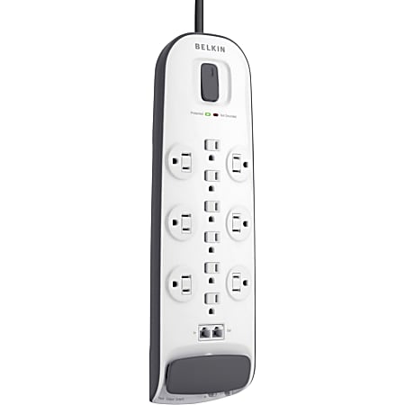Belkin 12-outlet Surge Protector with 8 ft Power Cord with Cable/Satellite Protection - 12 x AC Power - 1875 VA - 3996 J - 125 V AC Input - Cable TV/Satellite, Phone
