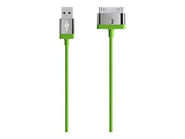 Belkin® MIXIT ChargeSync 30-Pin Cable For Apple® 3G/4, iPad® And iPod®, Green