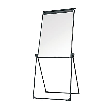MasterVision® Magnetic Gold Ultra™ Footbar Folds-To-A-Table Easel, Steel, Black
