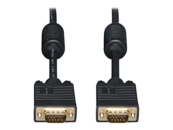 Eaton Tripp Lite Series VGA High-Resolution RGB Coaxial Cable (HD15 M/M), 100 ft. (30.5 m) - VGA cable - HD-15 (VGA) (M) to HD-15 (VGA) (M) - 100 ft - molded - black