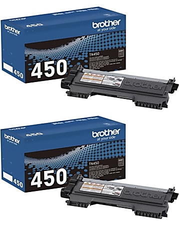 Brother® TN-450 Black High Yield Toner Cartridges, Pack Of 2, TN-450-2PKOD