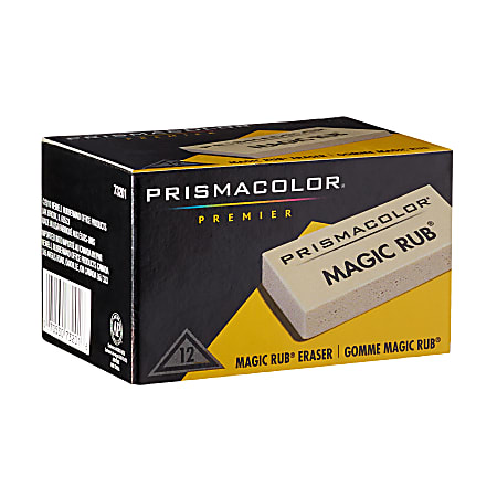 Prismacolor Magic Rub Vinyl Erasers White Pack Of 12 - Office Depot