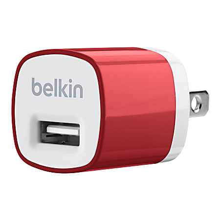 Belkin® MIXIT 5-Watt Home Charger, Red/White