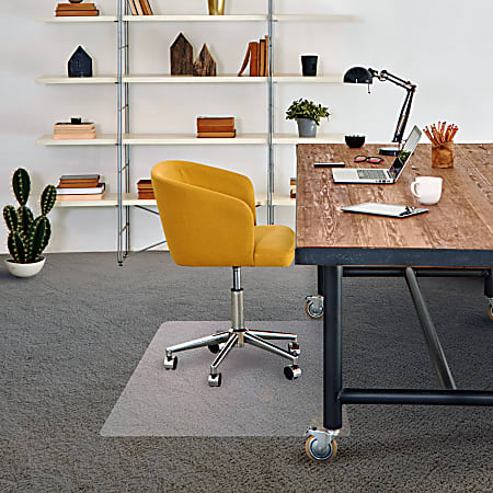 Floortex® Advantagemat® Vinyl Rectangular Chair Mat For Carpets Up To 3/8", 48" x 60", Clear
