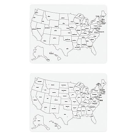 Creativity Street 2-Sided U.S. Map Dry-Erase White Board, 24" x 18", White