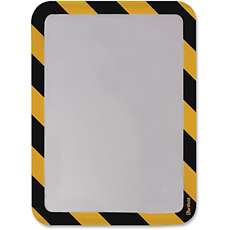 Tarifold Magnetic High-Visibility Insertable Safety Frame - 12.8" x 10.5" x - 2 / Pack - Yellow, Black