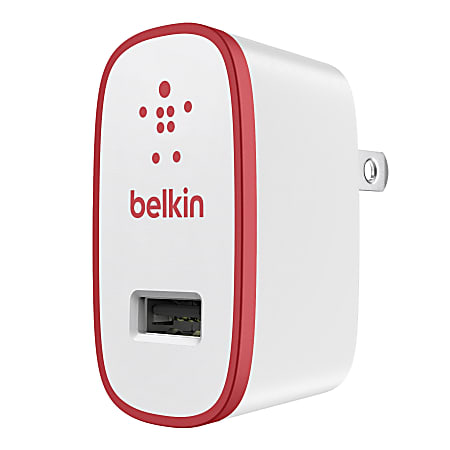 Belkin® 2.1-Amp Home Charger, Red/White