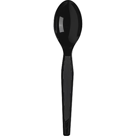 Dixie® Heavyweight Utensils, Teaspoons, Black, Box Of 1,000