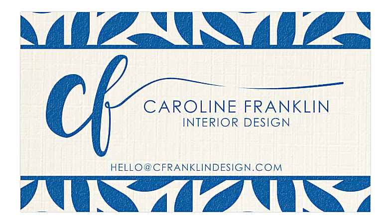 Custom 1-Color Raised Print Business Cards, 1-Side, 3-1/2" x 2", Off-White Linen, Pack Of 250 Cards