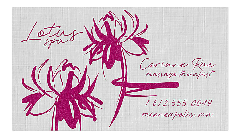 Custom 1-Color Raised Print Business Cards, 1-Side, 3-1/2" x 2", Gray Linen, Pack Of 250 Cards