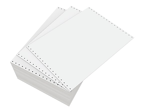 9 1/2 x 11 Computer Paper Blank White, Clean Edge Perf
