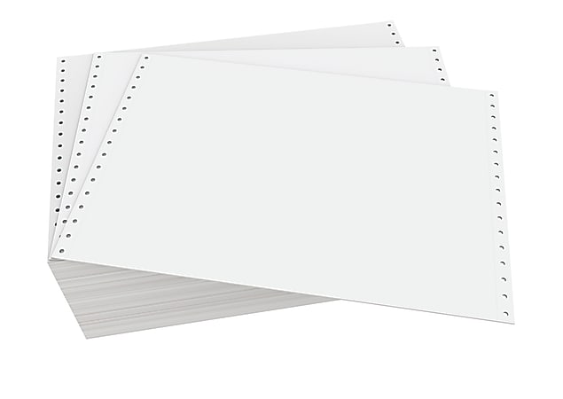 Domtar Continuous Form Paper, Standard Perforation, 12" x